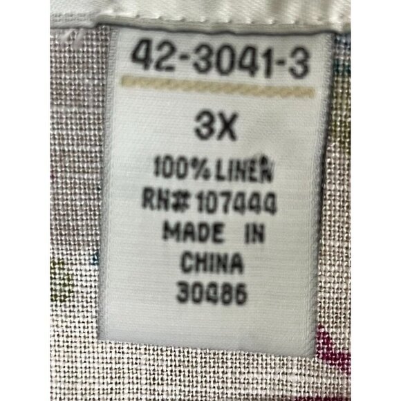 Bridgewater Top Women 3X Tan Floral Boho Western Artsy Mature Resort Western 80s - Picture 3 of 14